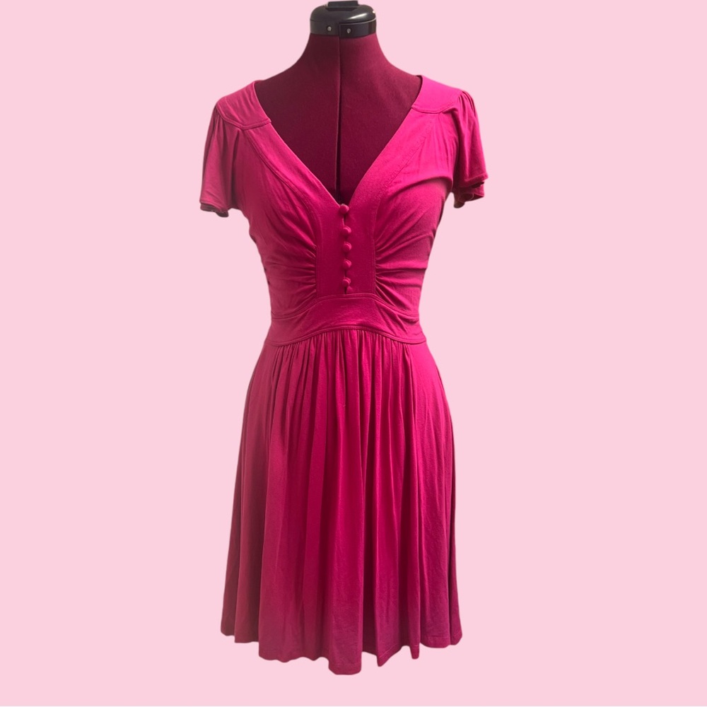 Y2k Betsey Johnson flutter sleeve jersey dress size S